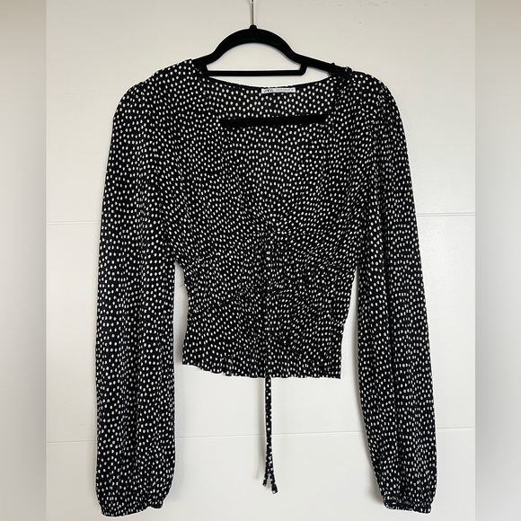 Zara Tops - Zara Polka Dot Long Sleeve Top